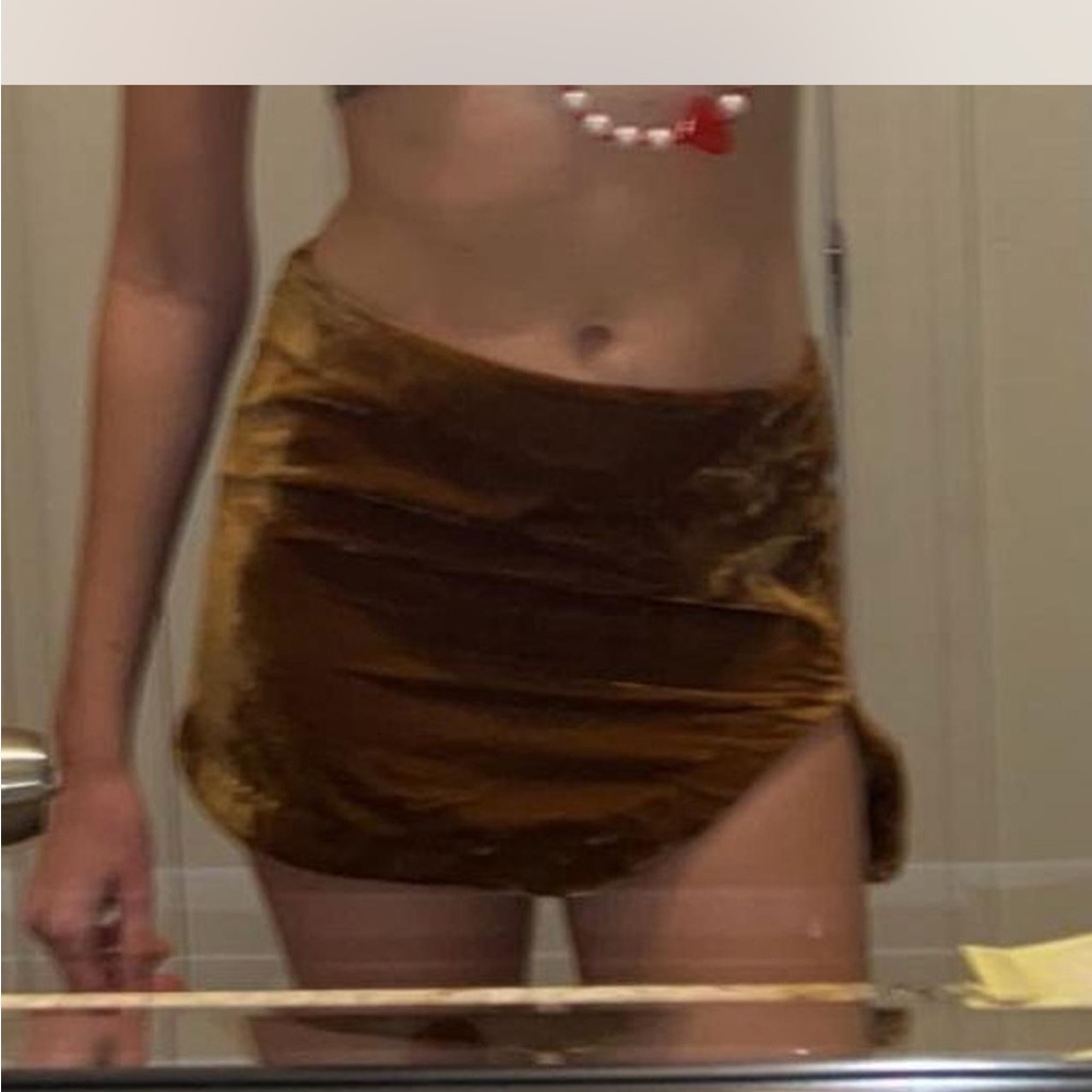 Free People Gold Mini Skirt
